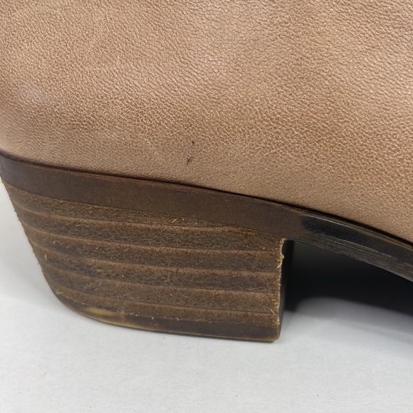 Lucky Brand Binus Leather Ankle Booties sz 7 Light Tan - Picture 5 of 10